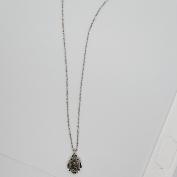 NWT Kendra Scott Custom Sparkly Platinum Drusy Kiri Necklace in Silver - Picture 4 of 6